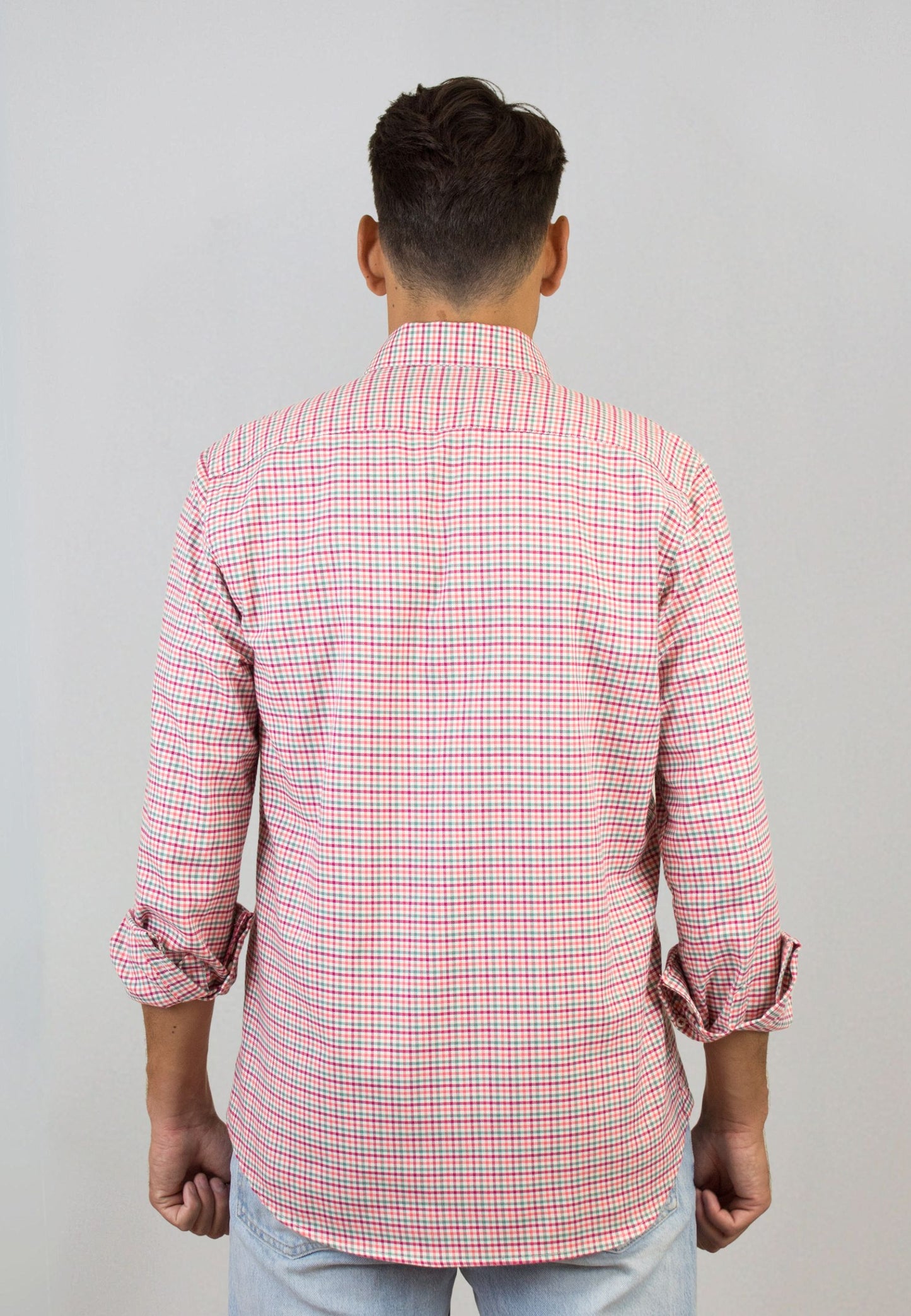 Camisa vichy en naranjas