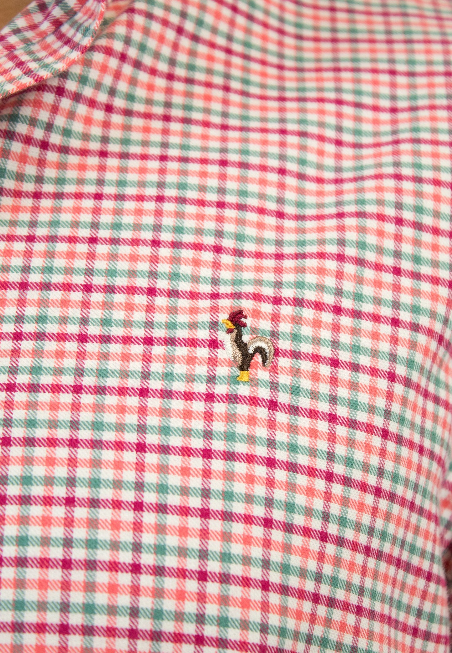 Camisa vichy en naranjas