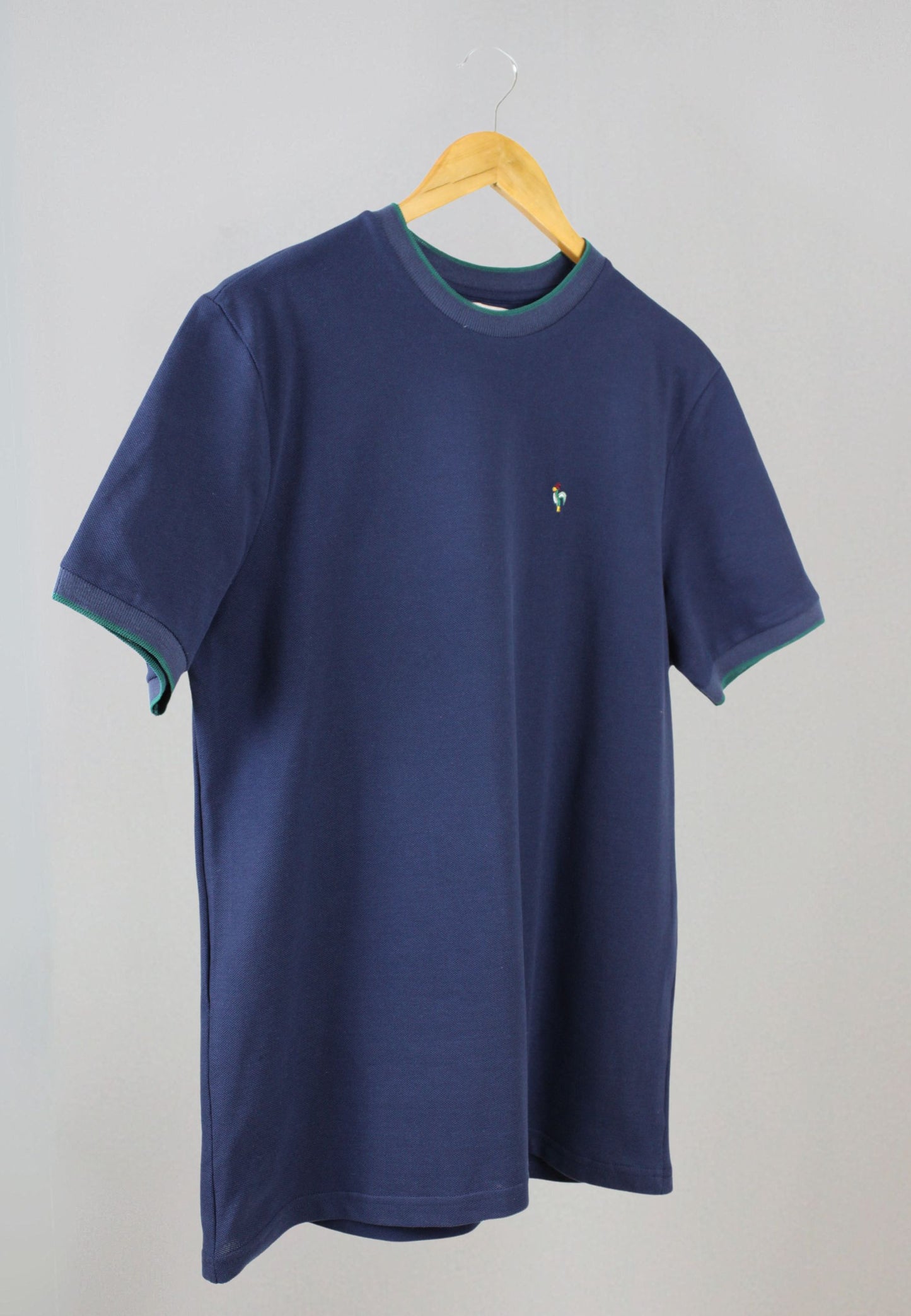 Camiseta piqué de manga corta marino