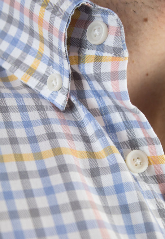 Camisa de cuadros multicolor 100% algodón