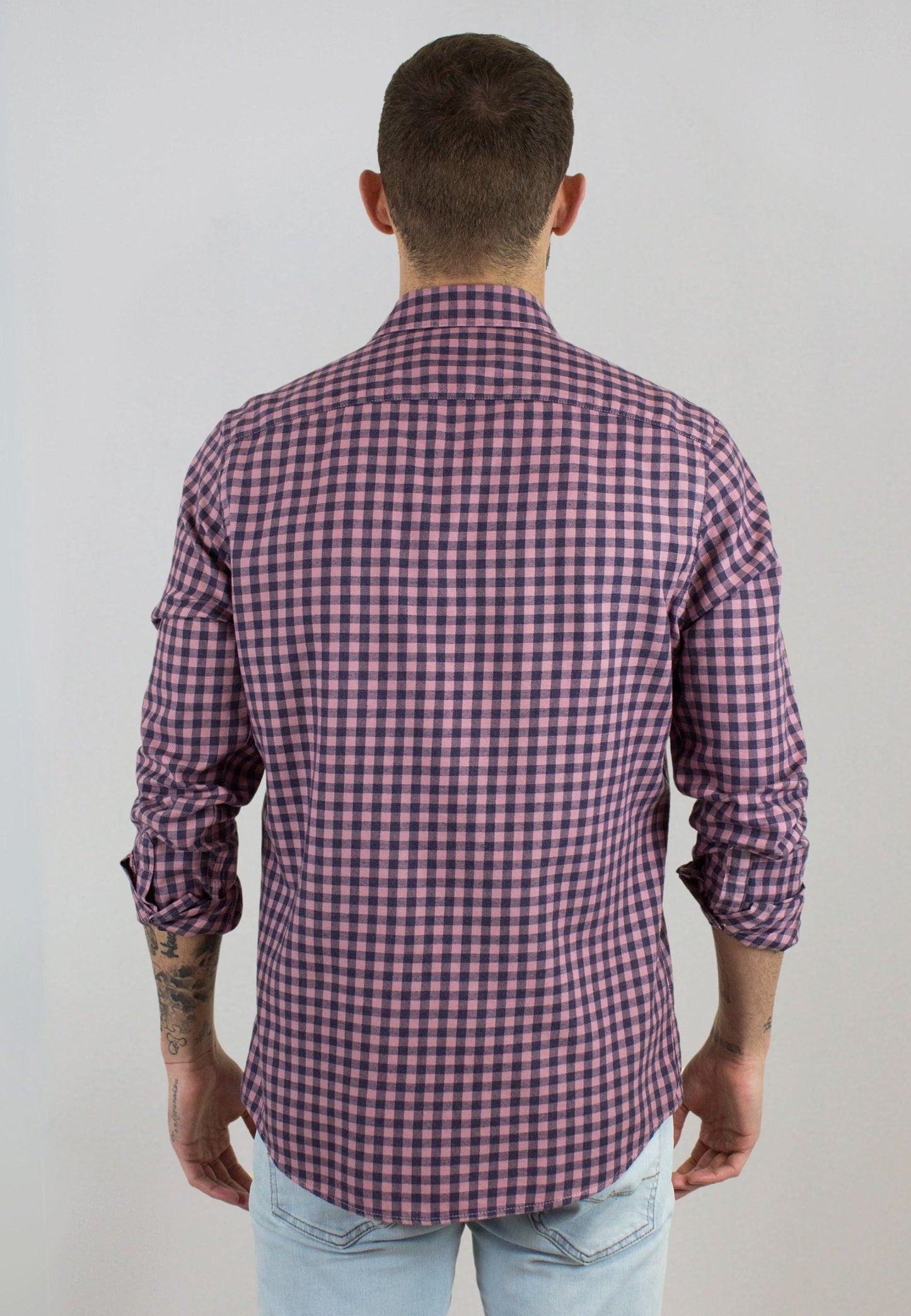 Camisa de franela a cuadros burgundi