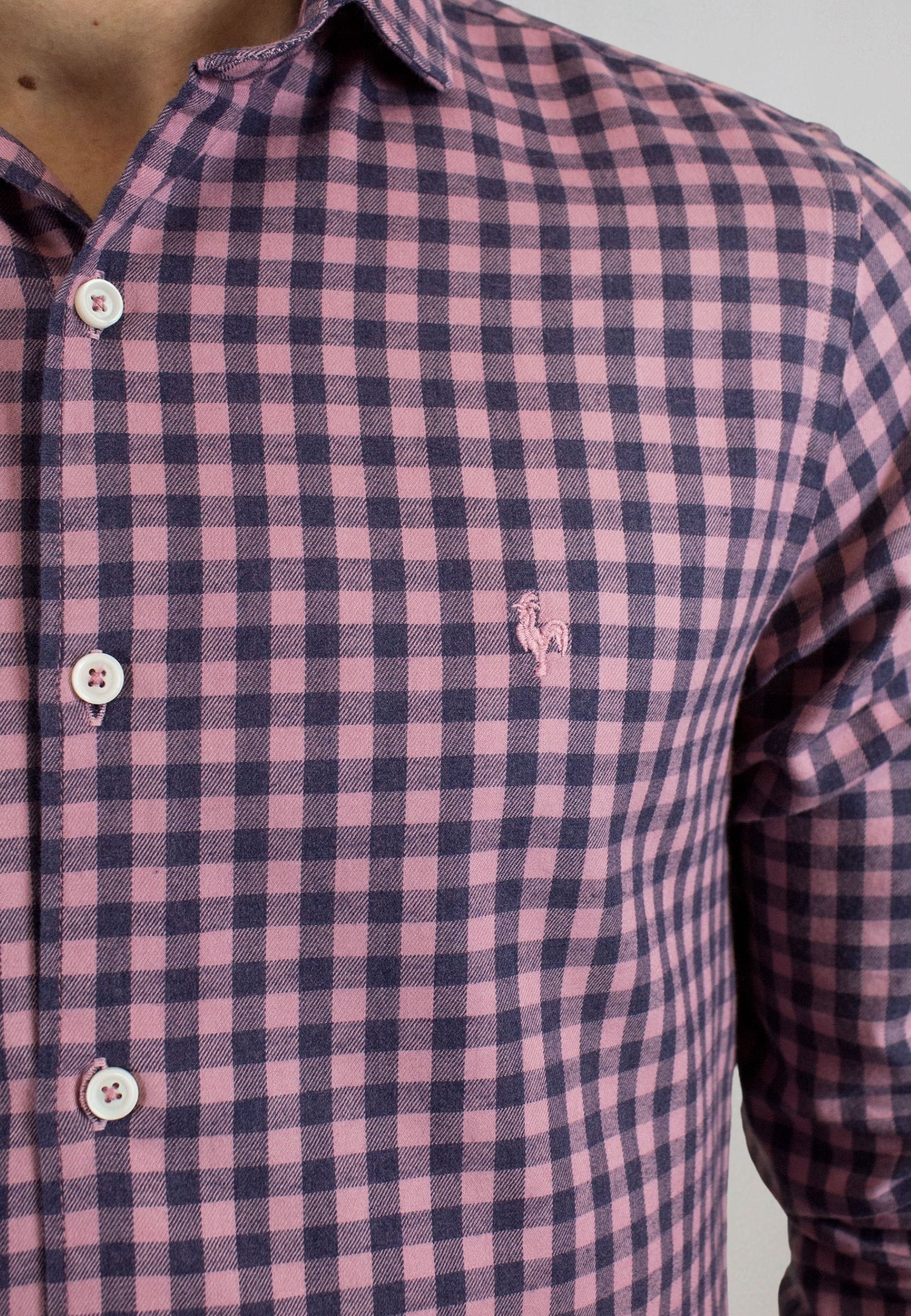 Camisa de franela a cuadros burgundi