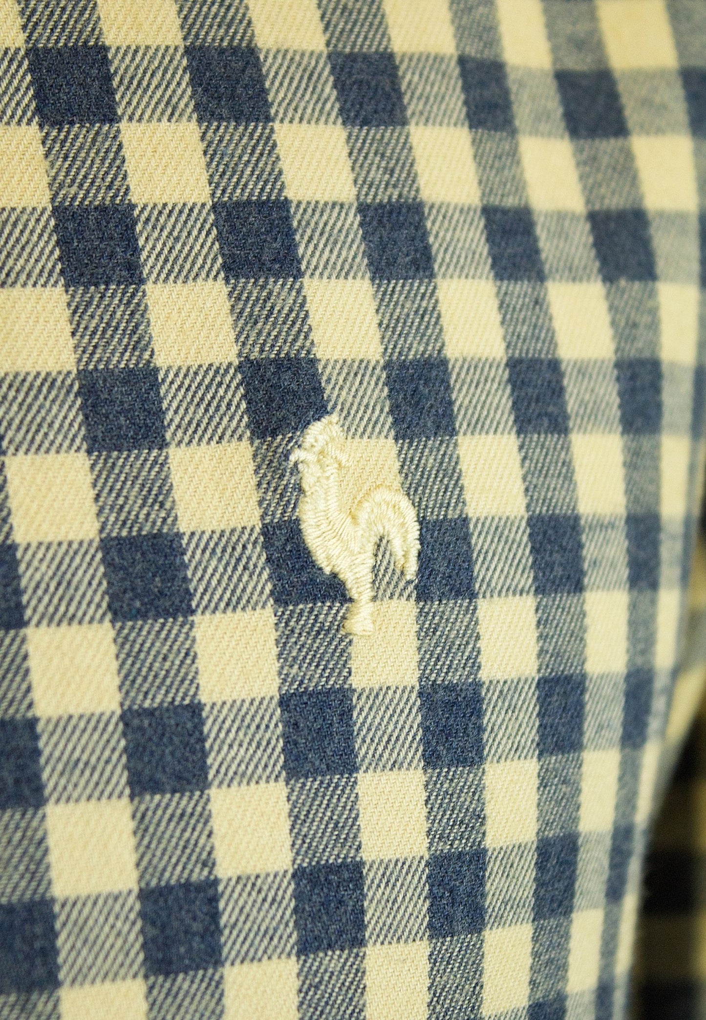 Camisa de franela a cuadros mostaza