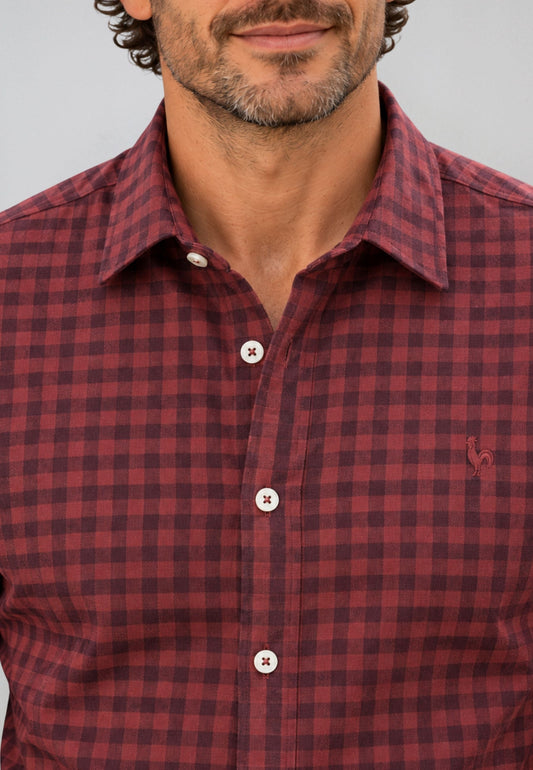 Camisa de franela a cuadros vino