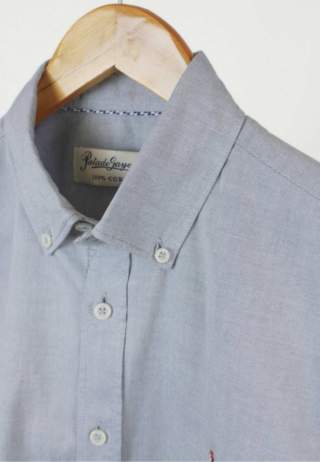 Camisa oxford lavado gris