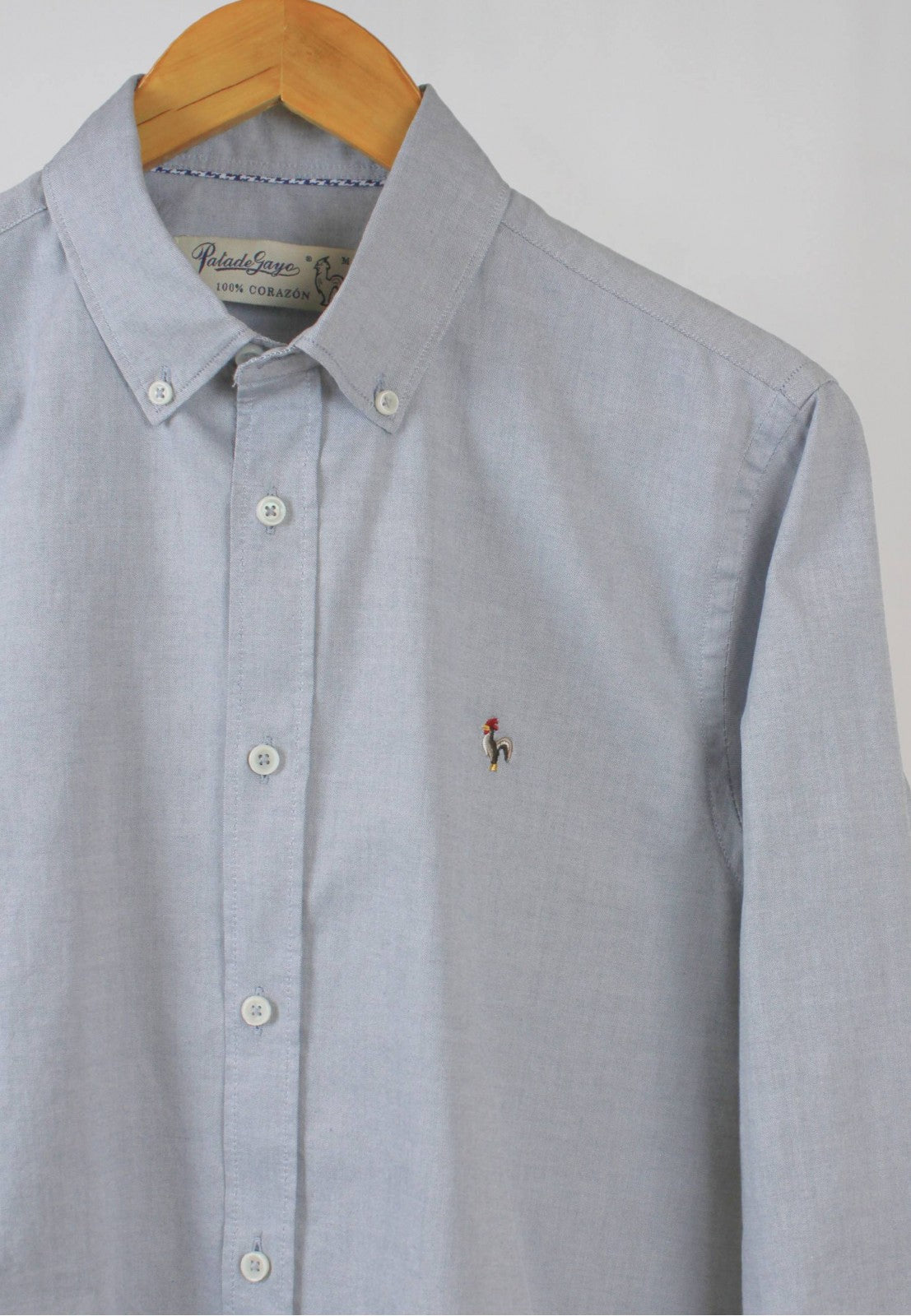 Camisa oxford lavado gris