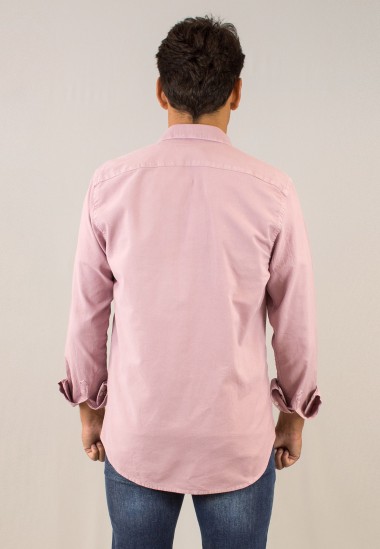 Camisa de hombre Pit granate Patadegayo de calidad sostenible fabricada en España - plano trasera