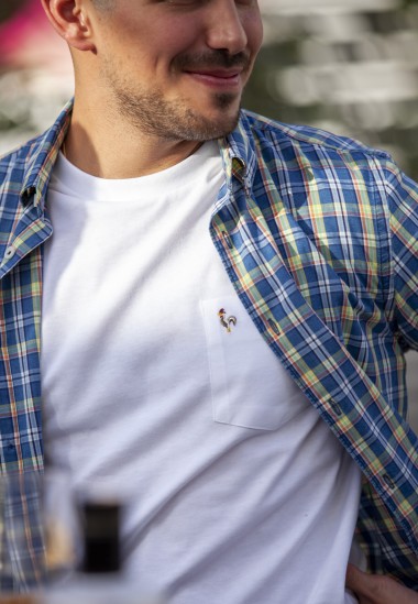 Camiseta de hombre Carmen blanca Patadegayo de calidad sostenible fabricado en España - sesión