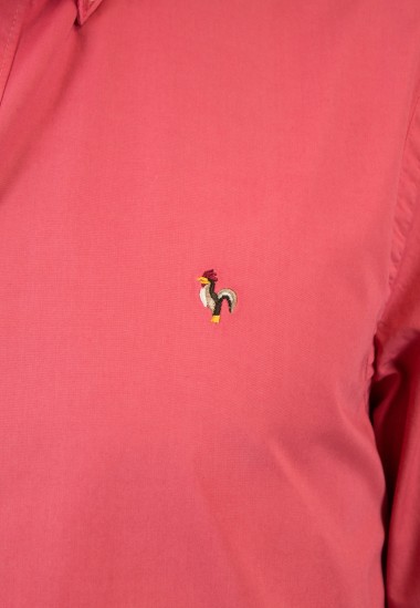 Camisa de hombre Vinci roja de efecto papel de Patadegayo, calidad y sostenible hecha en España - plano delantero