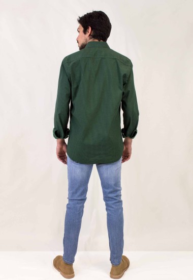 Camisa de hombre Mod tejido pata de gallo, de Patadegayo, de calidad, sostenible y fabricada en España - plano trasero