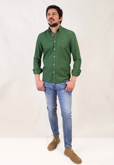 Camisa de hombre Leonardo Patadegayo de calidad sostenible fabricada en España - plano completo