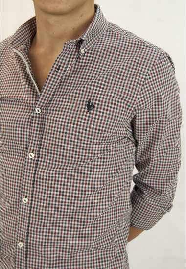Camisa de hombre cuadros pequeños Kevin de Patadegayo, calidad y sostenible hecha en España - delantero