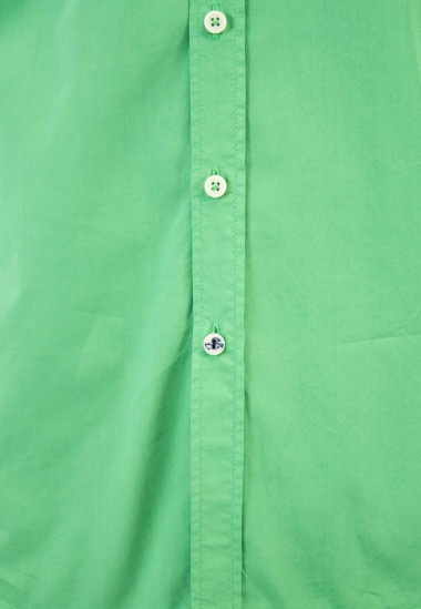 Camisa de hombre Vinci verde de efecto papel de Patadegayo, calidad y sostenible hecha en España - detalle 2