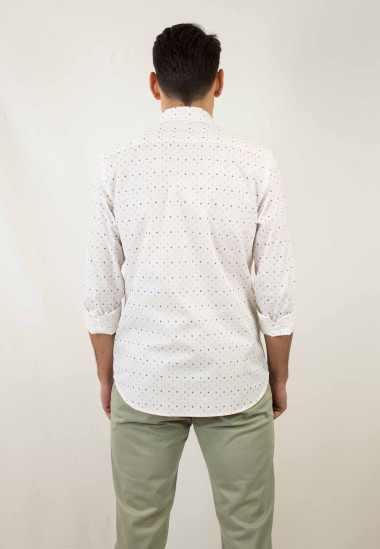Camisa de hombre Nicholson Patadegayo. Camisa de calidad, camisa sostenible fabricada en España - plano espalda