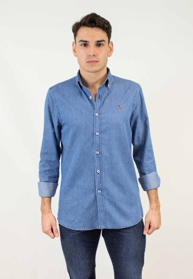 Camisa de hombre Redford Patadegayo. Camisa de calidad, camisa sostenible fabricada en España - plano detalle