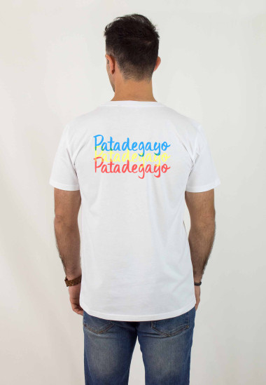 Camiseta básica de hombre Dustin blanco Patadegayo de calidad sostenible fabricado en España - plano espalda