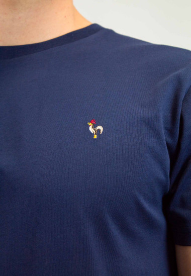 Camiseta básica de hombre Alfred marino Patadegayo de calidad sostenible fabricado en España - plano espalda