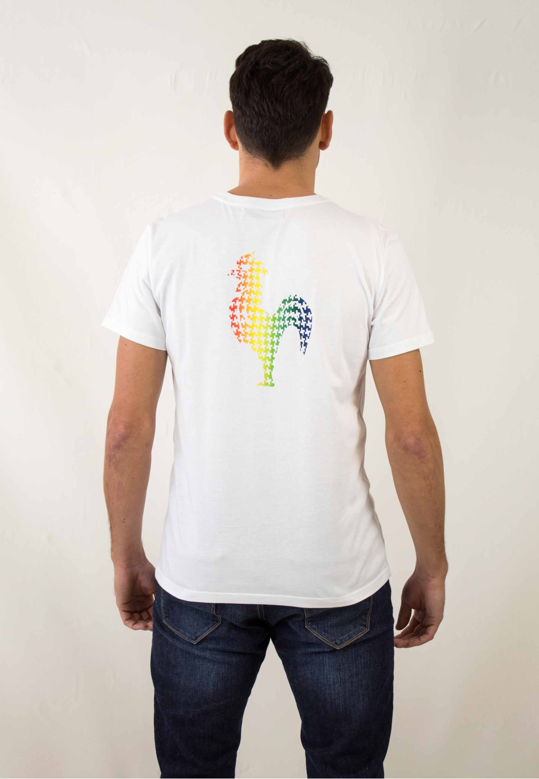 Camiseta básica de hombre Alfred blanco Patadegayo de calidad sostenible fabricado en España - plano espalda