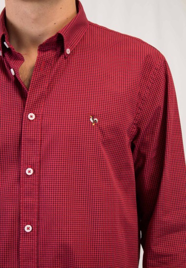 Camisa de hombre Mod tejido pata de gallo, de Patadegayo, de calidad, sostenible y fabricada en España - plano delantero