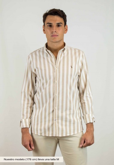 Camisa de hombre rayas anchas Granada de Patadegayo, calidad y sostenible hecha en España - delantero