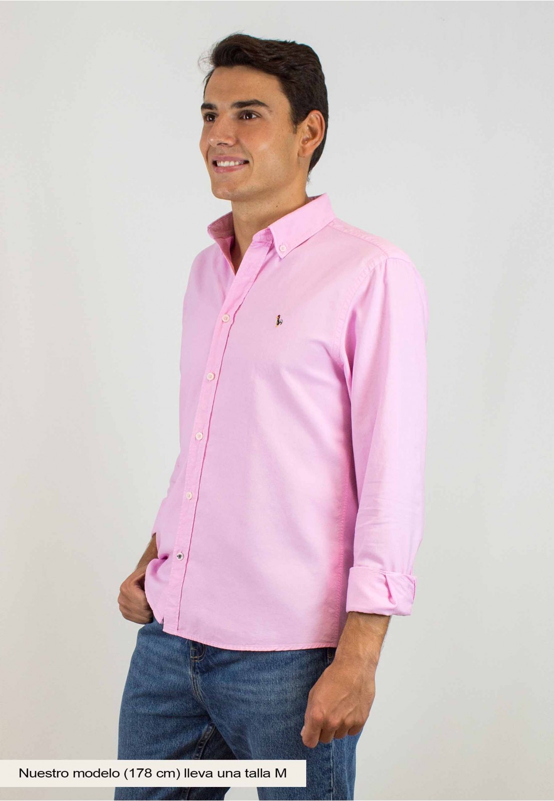 Camisa rosa de algodón reciclado de Patadegayo de calidad sostenible fabricada en España - delantero
