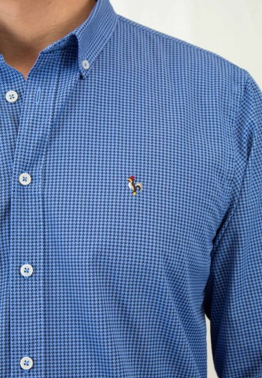 Camisa de hombre Mod tejido pata de gallo, de Patadegayo, de calidad, sostenible y fabricada en España - plano delantero