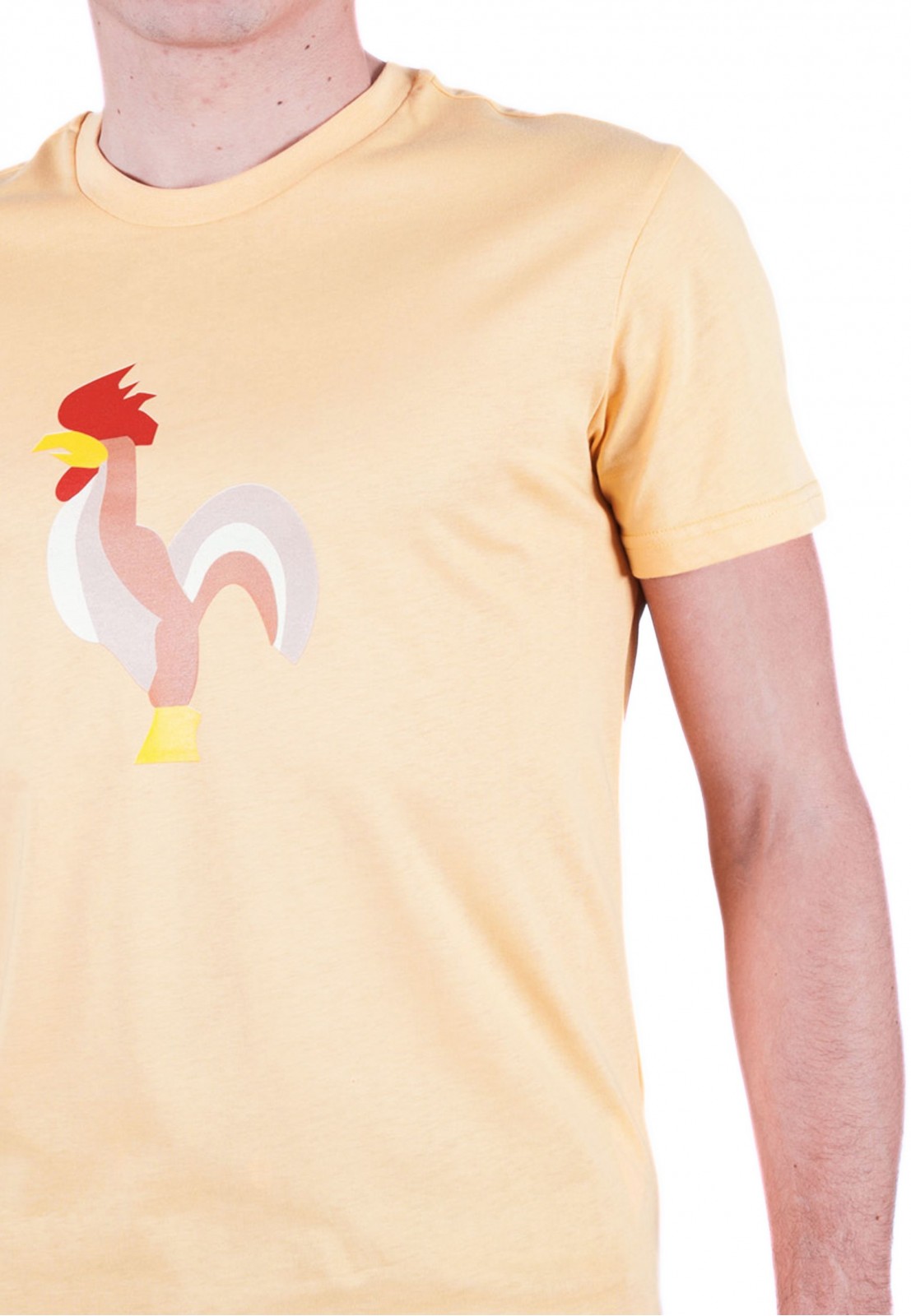 Camiseta de hombre Isa amarilla Patadegayo de calidad sostenible fabricado en España - plano delantero