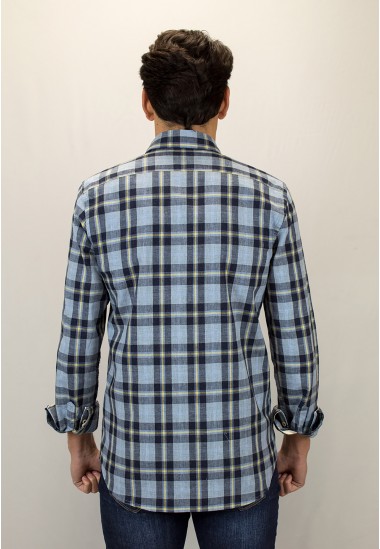 Camisa de hombre Dobby Patadegayo de calidad sostenible fabricada en España - plano trasero