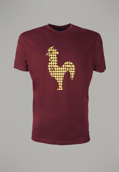 Camiseta de hombre Arcega granate Patadegayo de calidad sostenible fabricado en España - plano fantasma