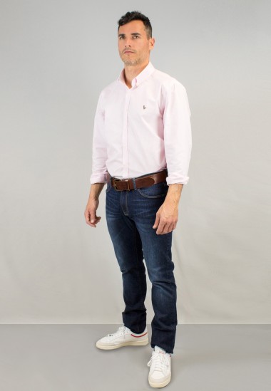 Camisa de hombre Oxford rosa Patadegayo de calidad sostenible fabricada en España - detalle