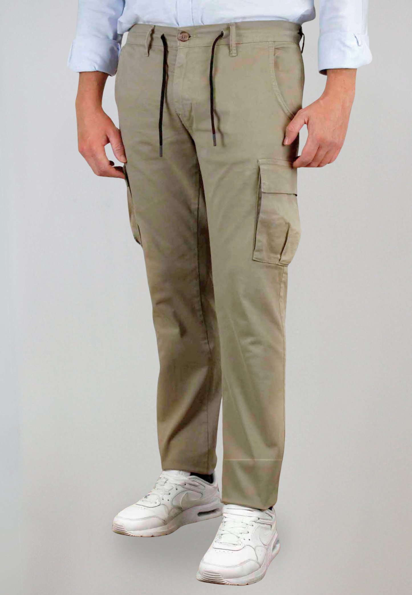 Pantalón cargo gomas tostado hombre