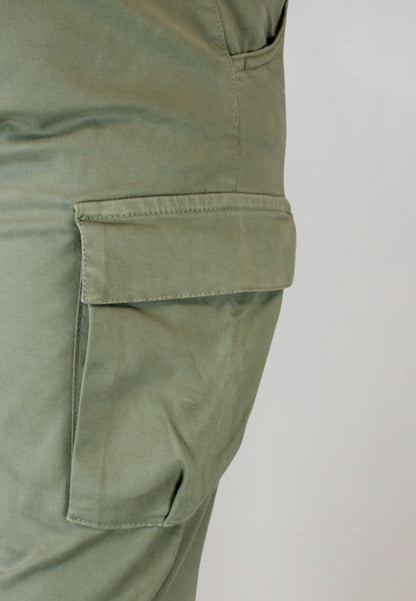 Pantalón cargo gomas kaki hombre