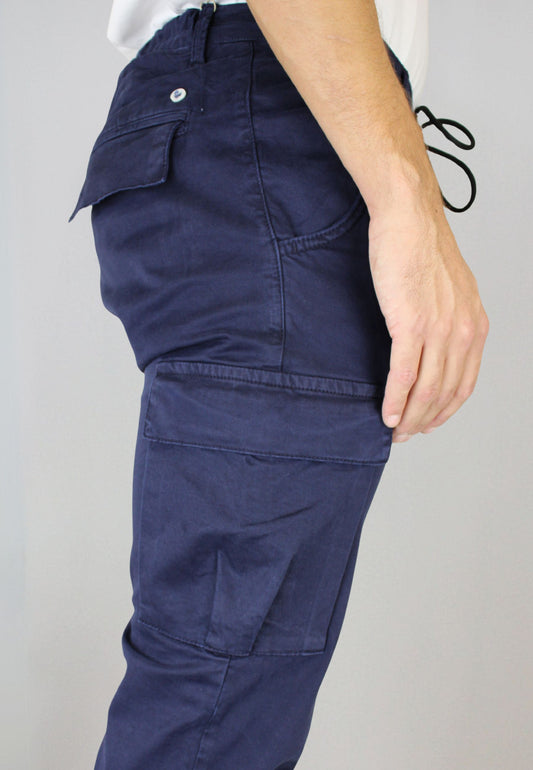 Pantalón cargo gomas marino hombre