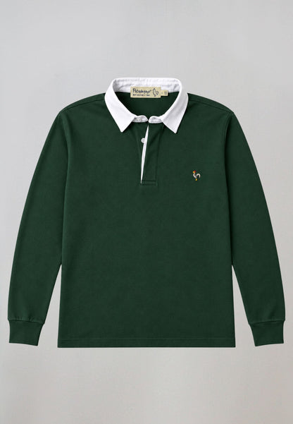 Polo de manga larga verde botella