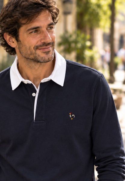 Polo de manga larga azul marino