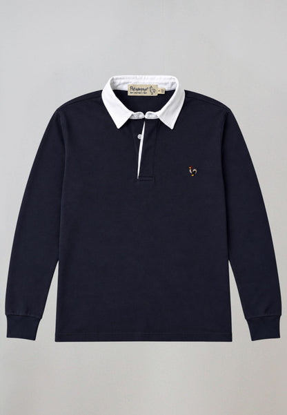 Polo de manga larga azul marino