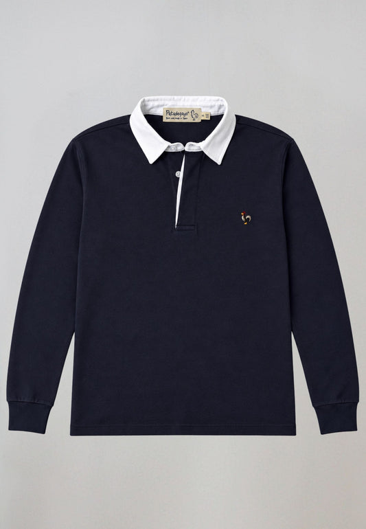 Polo de manga larga azul marino