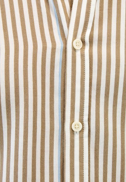 Camisa de rayas tostado con detalle
