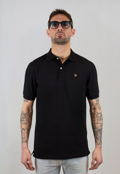 Polo negro de manga corta