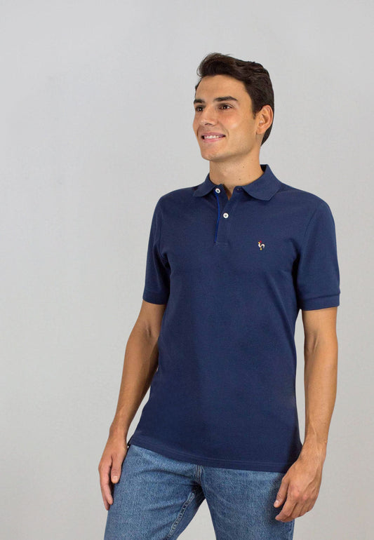 Polo petróleo de manga corta