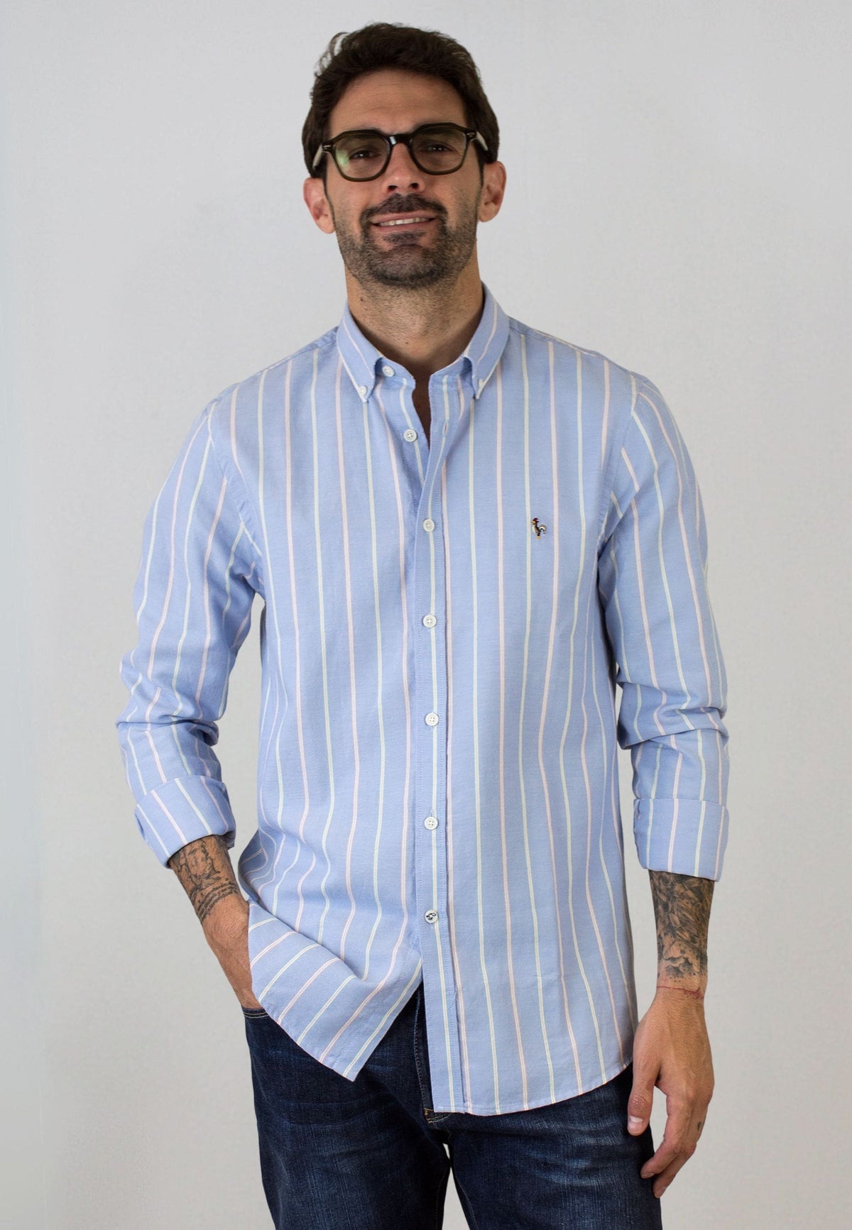 Light blue washed oxford shirt