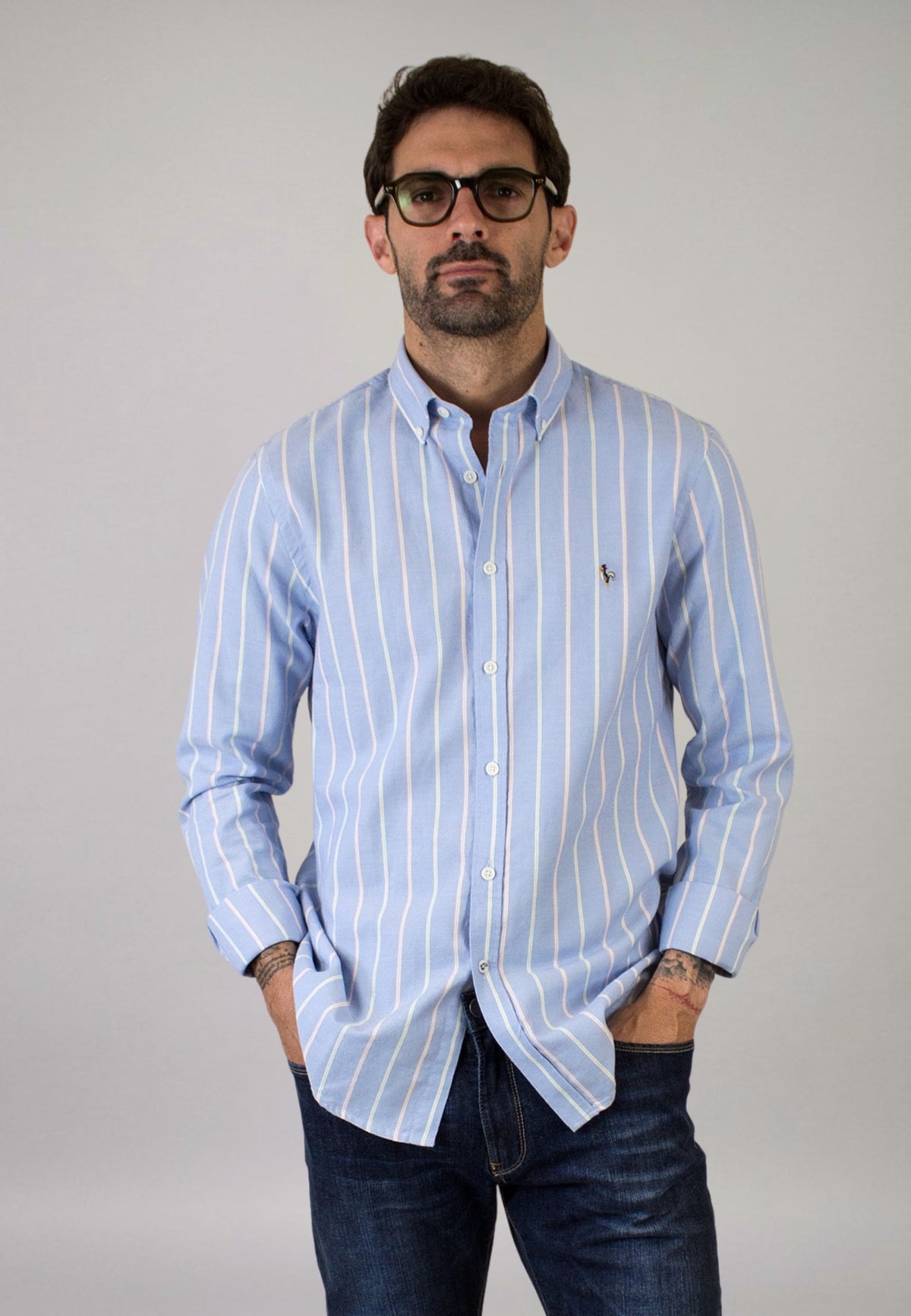Light blue washed oxford shirt