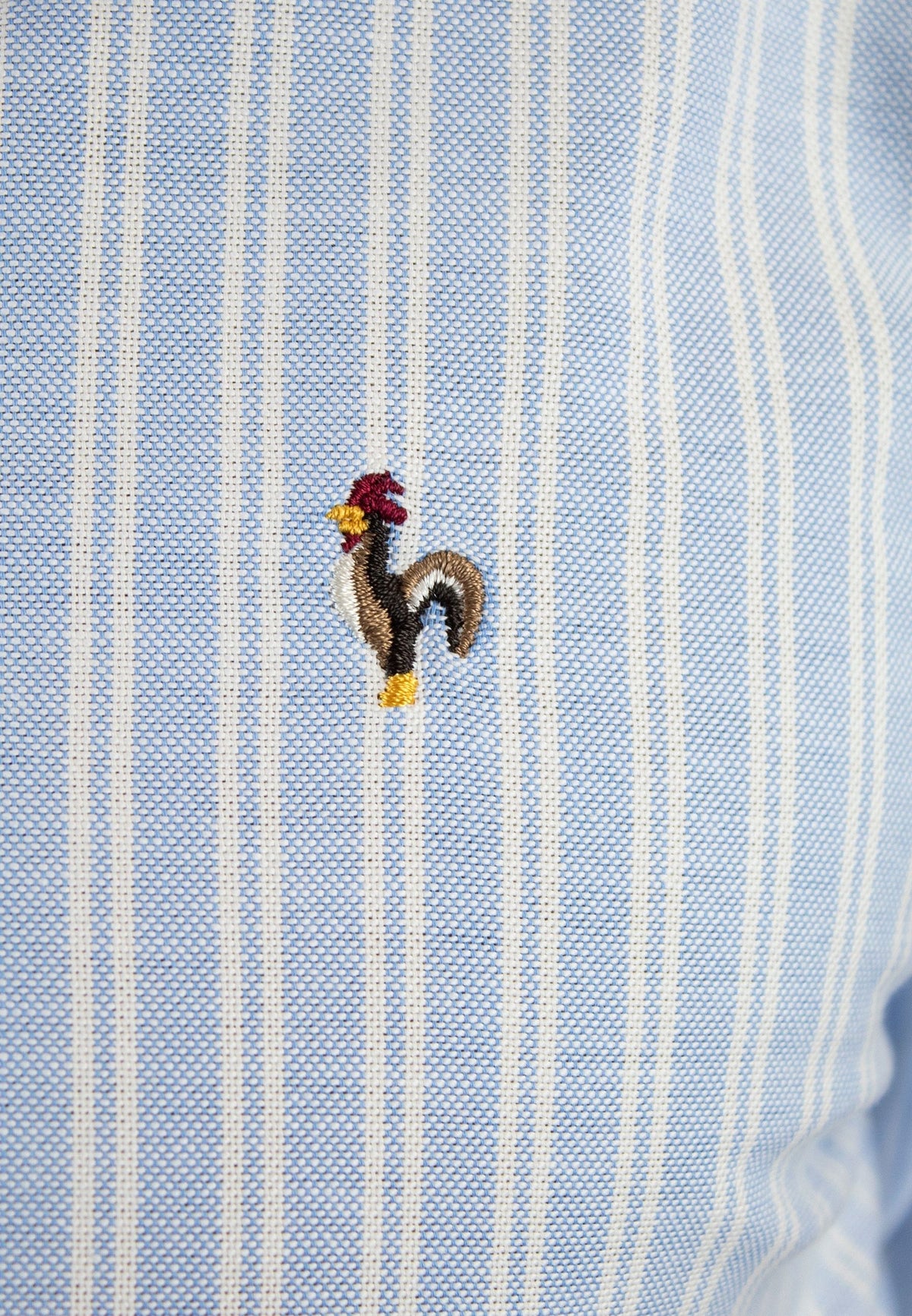 Camisa Oxford celeste de doble raya