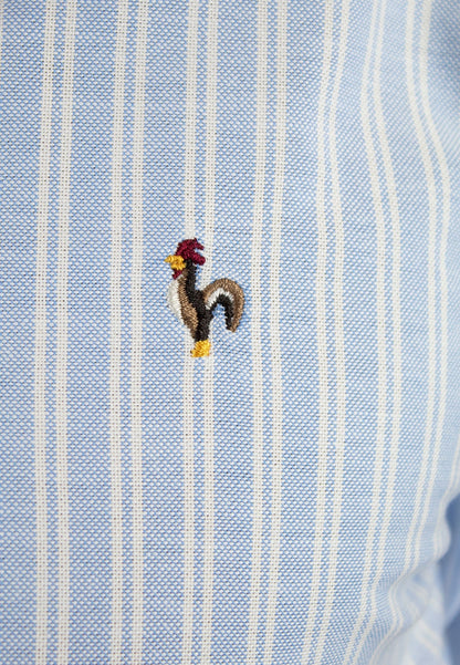 Camisa Oxford celeste de doble raya