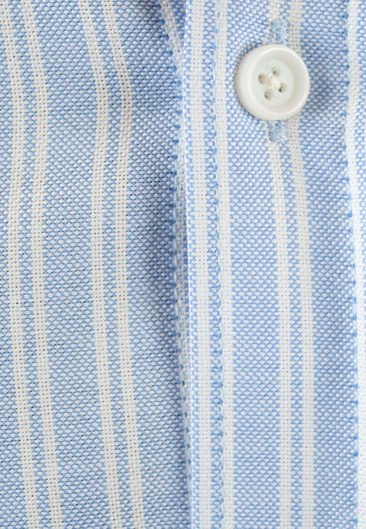 Camisa Oxford celeste de doble raya