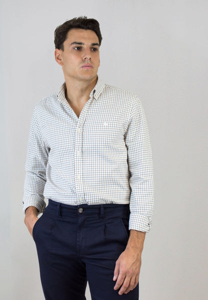 Camisa de cuadro en tinte crudo