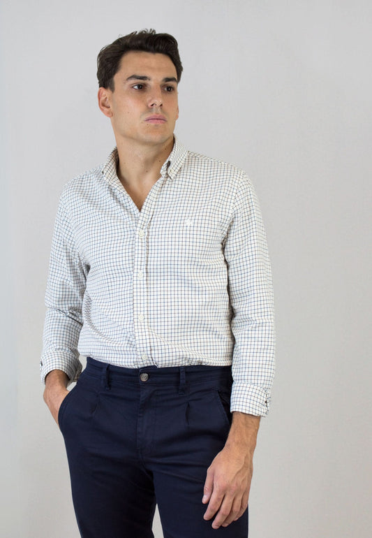 Camisa de cuadro en tinte crudo