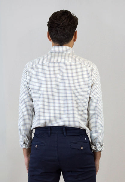 Camisa de cuadro en tinte crudo