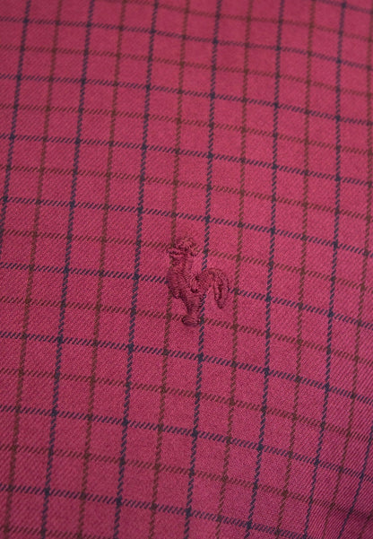 Camisa de cuadro en tinte granate