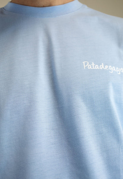 Camiseta celeste con serigrafía